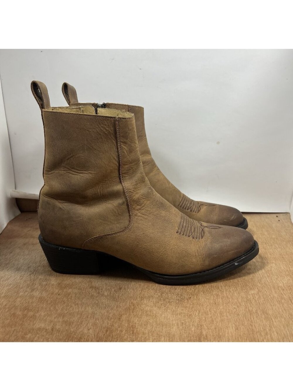 Cody James Men's Larsen Western Boot Size 9 D Brown Zip Up